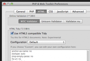 New option for HTML5 Tidy